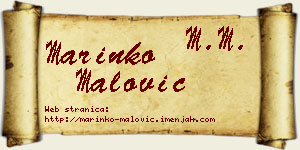 Marinko Malović vizit kartica